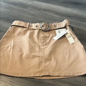 Love Tan Mini Skirt with Belt